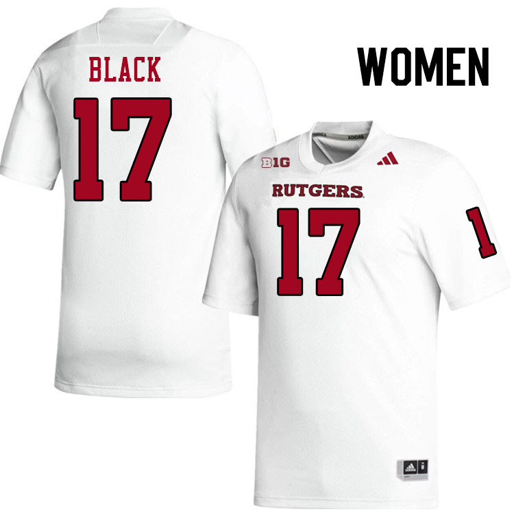 Women #17 Ben Black Rutgers Scarlet Knights 2024 College Football Jerseys Stitched-White